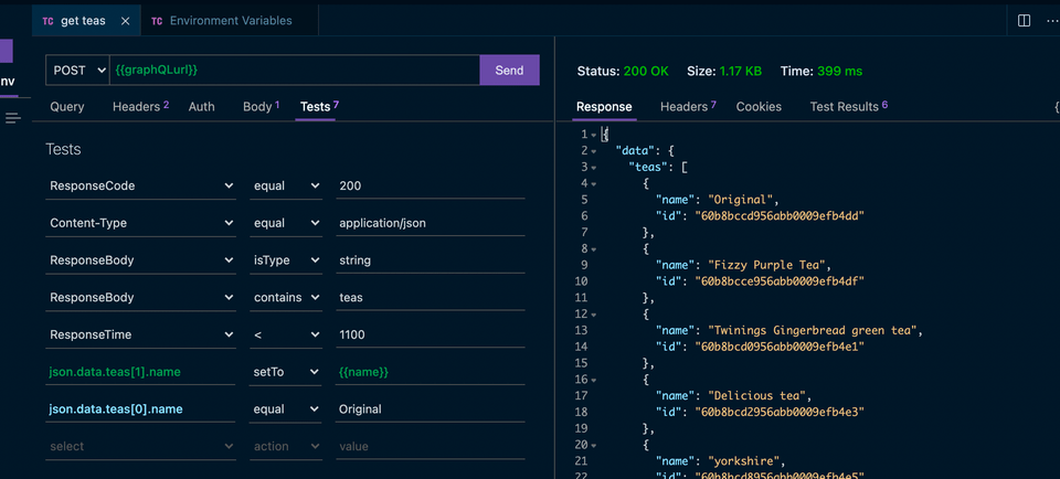 test variables